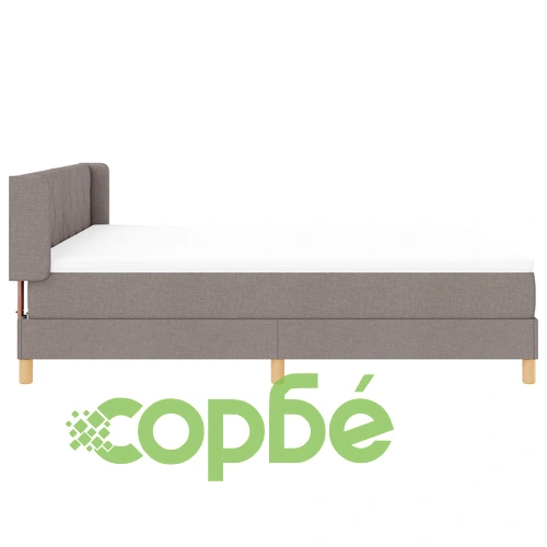 Капутно легло с матрак 180x200 см, тапицерия в цвят таупе, текстилна дамаска ➤ топ цена ➤ sorbe.bg