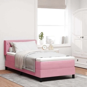 Легло с пружини и матрак розово кадифе 90x190 см