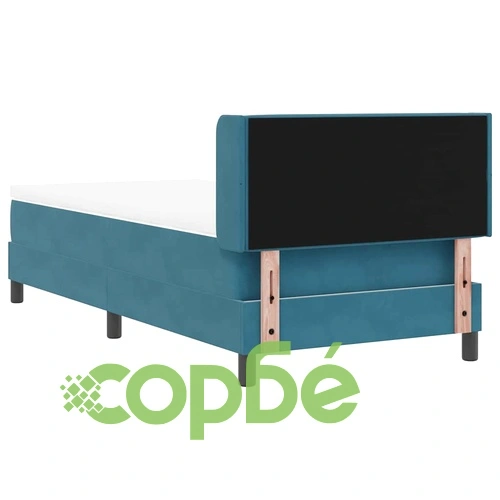 Легло с пружини и матрак от кадифе тъмносиньо 100x200 см ➤ топ цена ➤ sorbe.bg