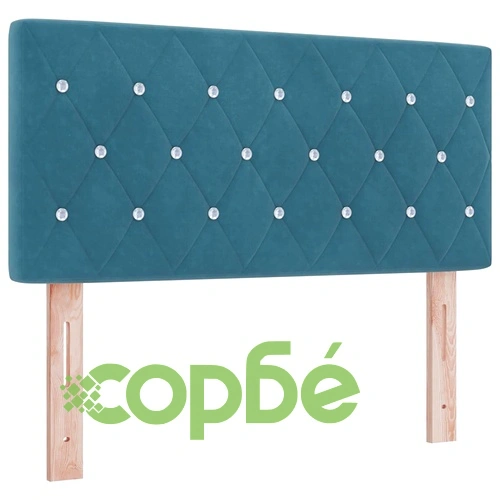 Легло с пружини и матрак от кадифе тъмносиньо 100x200 см ➤ топ цена ➤ sorbe.bg