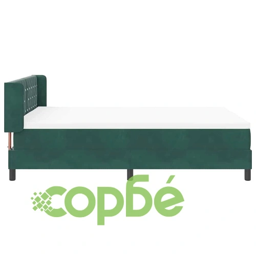 Легло с пружини и матрак тъмнозелено 140x190 см кадифе ➤ топ цена ➤ sorbe.bg