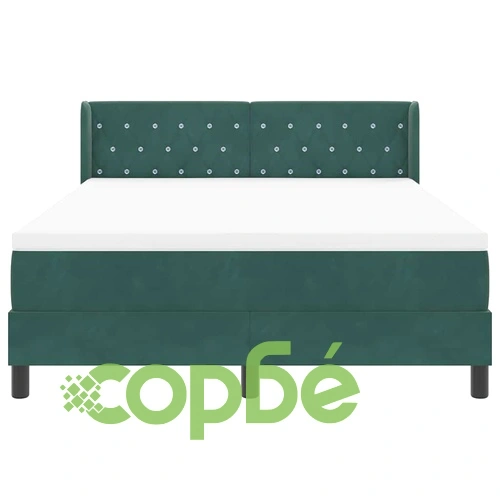 Легло с пружини и матрак тъмнозелено 140x190 см кадифе ➤ топ цена ➤ sorbe.bg
