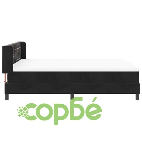 Легло с пружини и матрак от кадифе черно 160x200 см ➤ топ цена ➤ sorbe.bg