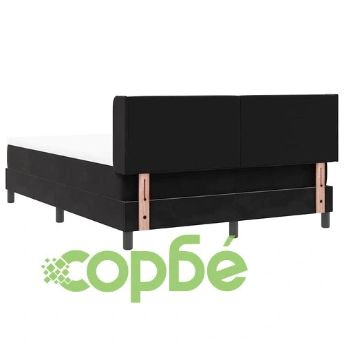 Легло с пружини и матрак от кадифе черно 160x200 см ➤ топ цена ➤ sorbe.bg