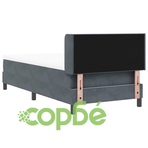 Легло с пружина и матрак от велур в тъмно сиво, 90x200 см ➤ топ цена ➤ sorbe.bg