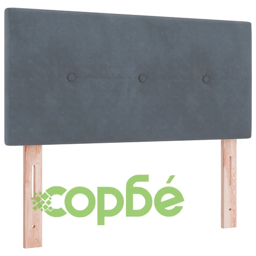 Легло с пружина и матрак от велур в тъмно сиво, 90x200 см ➤ топ цена ➤ sorbe.bg