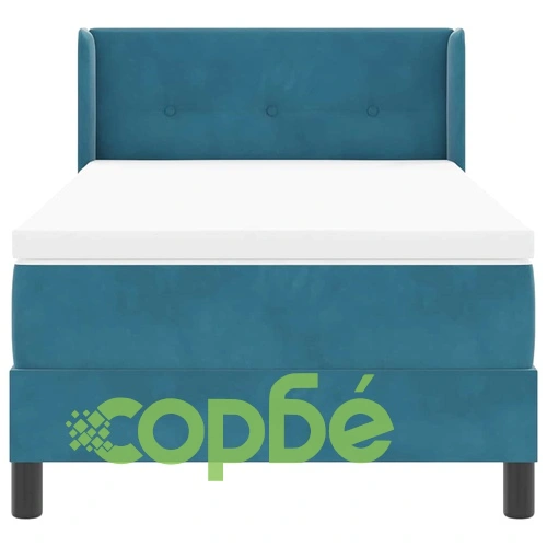 Легло с пружини и матрак от кадифе 90x200 см тъмносиньо ➤ топ цена ➤ sorbe.bg