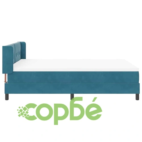 Легло с пружини и матрак от кадифе тъмносиньо 140x190 см ➤ топ цена ➤ sorbe.bg