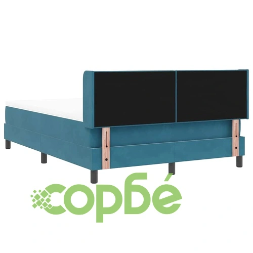 Легло с пружини и матрак от кадифе тъмносиньо 140x190 см ➤ топ цена ➤ sorbe.bg