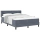 Легло с пружини и матрак от кадифе тъмносиво 140x200 см