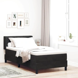 Легло с пружини и матрак от кадифе 90x200 см черно