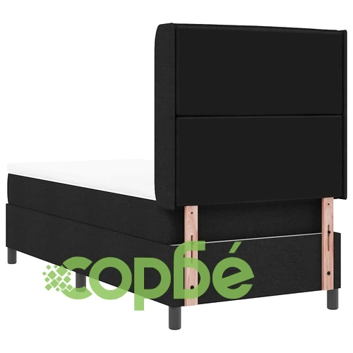 Легло с пружинна основа и матрак черно 90x190 см текстил ➤ топ цена ➤ sorbe.bg