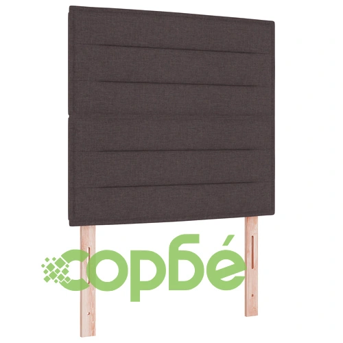 Единично легло с пружини и матрак 90x190 см от полиестерен текстил в тъмно кафяво ➤ топ цена ➤ sorbe.bg