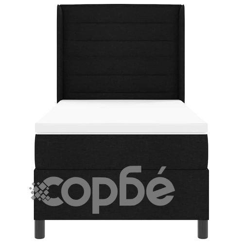 Легло с пружинирана основа и матрак черно 90x200 см текстил ➤ топ цена ➤ sorbe.bg
