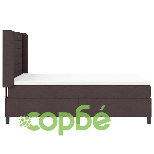 Легло с пружинирана основа и матрак тъмнокафяв 140x190 см текстил ➤ топ цена ➤ sorbe.bg