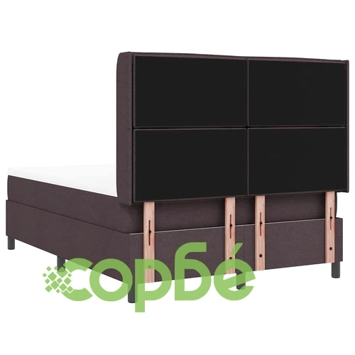 Легло с пружинирана основа и матрак тъмнокафяв 140x190 см текстил ➤ топ цена ➤ sorbe.bg