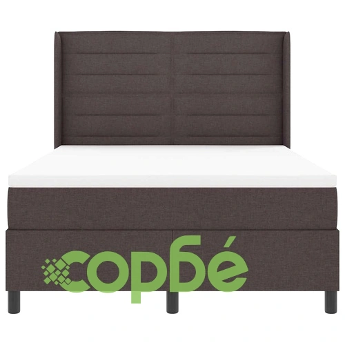 Легло с пружинирана основа и матрак тъмнокафяв 140x190 см текстил ➤ топ цена ➤ sorbe.bg