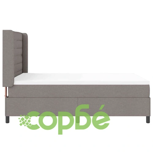 Легло с пружинирана основа и матрак, 140 x 200 cm, текстил, цвят таупе ➤ топ цена ➤ sorbe.bg