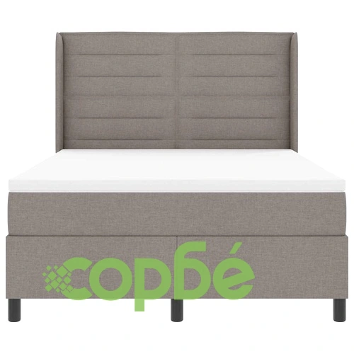 Легло с пружинирана основа и матрак, 140 x 200 cm, текстил, цвят таупе ➤ топ цена ➤ sorbe.bg