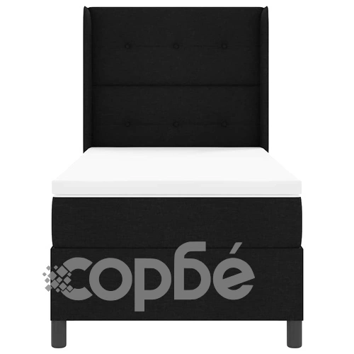 Легло с пружинирана основа и матрак черно 80x200 см текстил ➤ топ цена ➤ sorbe.bg