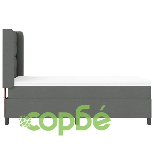 Легло с пружинирана основа и матрак тъмносив 90x190 см текстил ➤ топ цена ➤ sorbe.bg