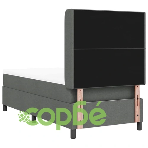 Легло с пружинирана основа и матрак тъмносив 90x190 см текстил ➤ топ цена ➤ sorbe.bg