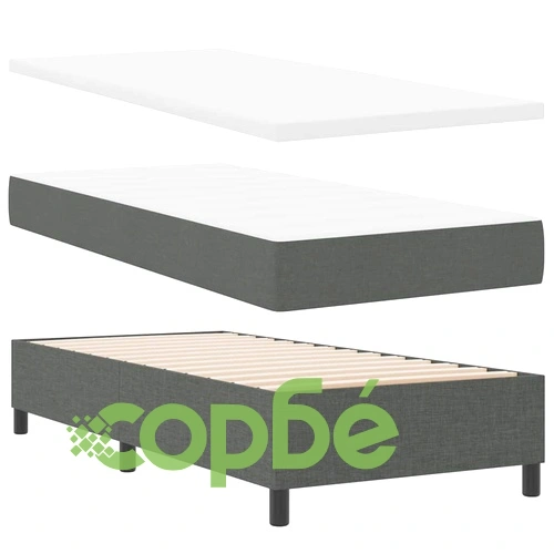 Легло с пружинирана основа и матрак тъмносив 90x190 см текстил ➤ топ цена ➤ sorbe.bg