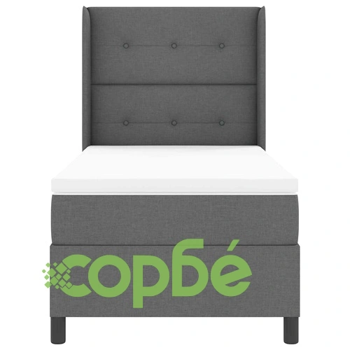 Легло с пружинирана основа и матрак тъмносив 90x190 см текстил ➤ топ цена ➤ sorbe.bg