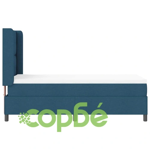 Легло с пружинирана основа и матрак 90x190 см синьо полиестер ➤ топ цена ➤ sorbe.bg