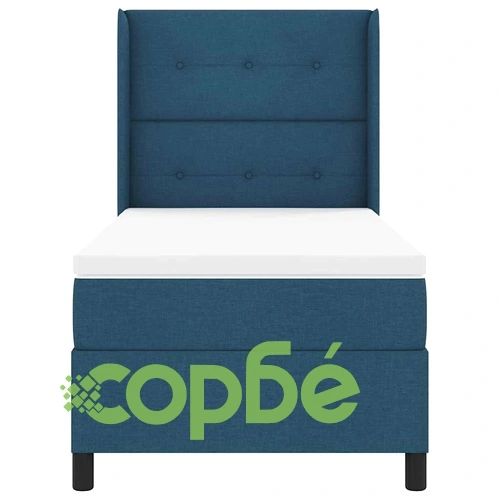 Легло с пружинирана основа и матрак 90x190 см синьо полиестер ➤ топ цена ➤ sorbe.bg