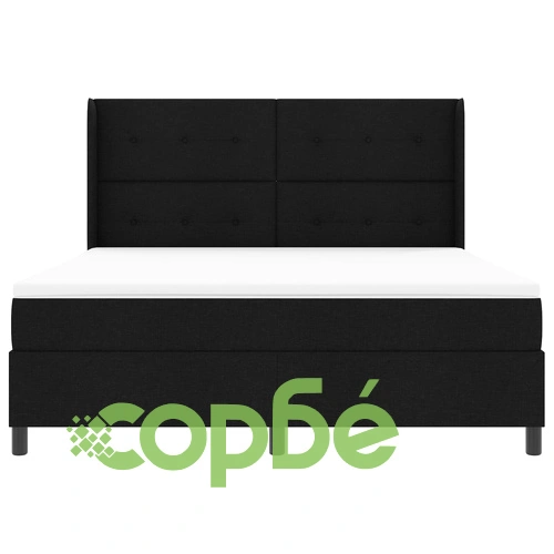 Легло с пружинен матрак в черен цвят 180x200 см ➤ топ цена ➤ sorbe.bg