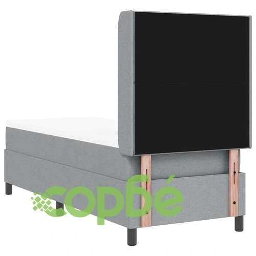 Легло с пружинирана основа и матрак светлосиво 90x190 см текстил ➤ топ цена ➤ sorbe.bg