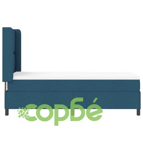 Легло с пружинирана основа и матрак 90x190 см синьо полиестер ➤ топ цена ➤ sorbe.bg