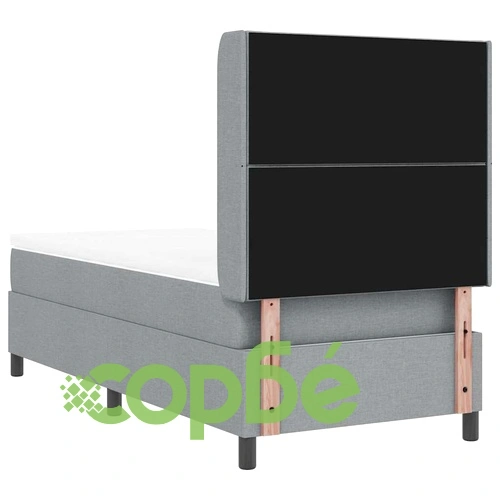 Легло с матрак и пружинирана основа светлосиво 90x200 см текстил ➤ топ цена ➤ sorbe.bg