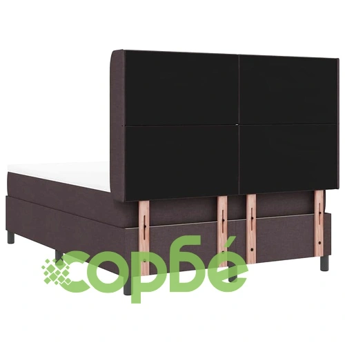 Легло с пружинирана основа и матрак тъмнокафяв 160x200 см текстил ➤ топ цена ➤ sorbe.bg