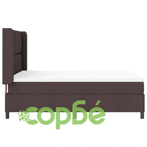 Легло с пружинирана основа и матрак тъмнокафяв 160x200 см текстил ➤ топ цена ➤ sorbe.bg
