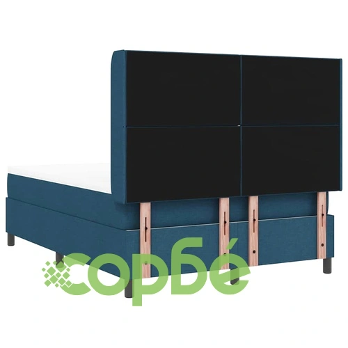 Легло с пружинирана основа и матрак от полиестер 160x200 см синьо ➤ топ цена ➤ sorbe.bg