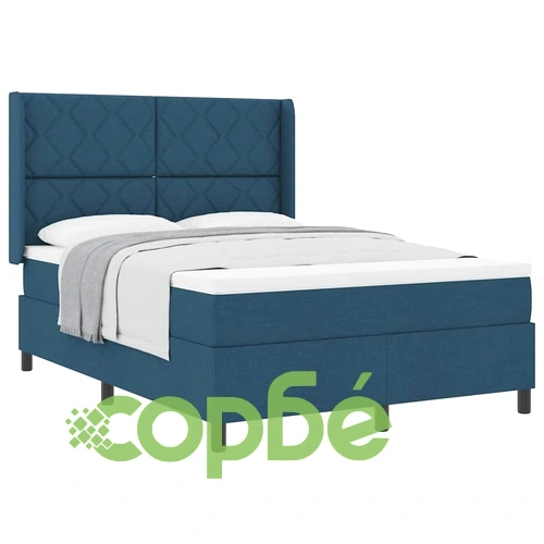 Легло с пружинирана основа и матрак от полиестер 160x200 см синьо ➤ топ цена ➤ sorbe.bg