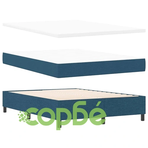 Легло с пружинирана основа и матрак от полиестер 160x200 см синьо ➤ топ цена ➤ sorbe.bg