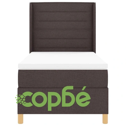 Легло с пружини и матрак тъмнокафяв 80x200 см текстил ➤ топ цена ➤ sorbe.bg