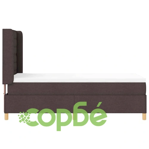 Легло с пружини и матрак тъмнокафяв 80x200 см текстил ➤ топ цена ➤ sorbe.bg