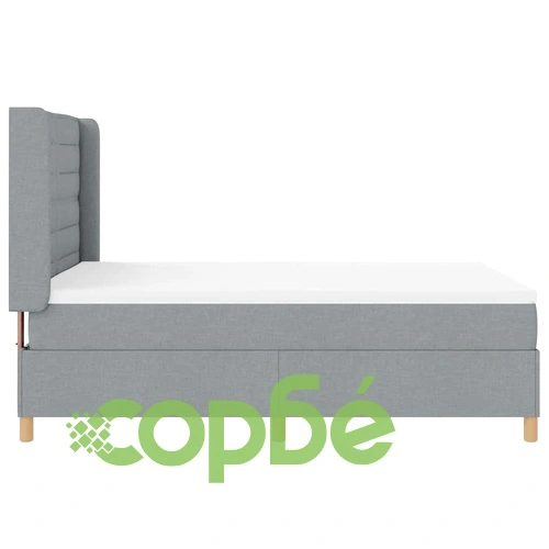 Легло с пружини и матрак 160x200 см светлосиво текстил ➤ топ цена ➤ sorbe.bg