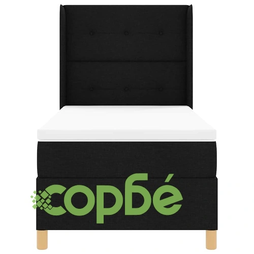 Легло с пружини и матрак с табла черно 90x190 см текстил ➤ топ цена ➤ sorbe.bg