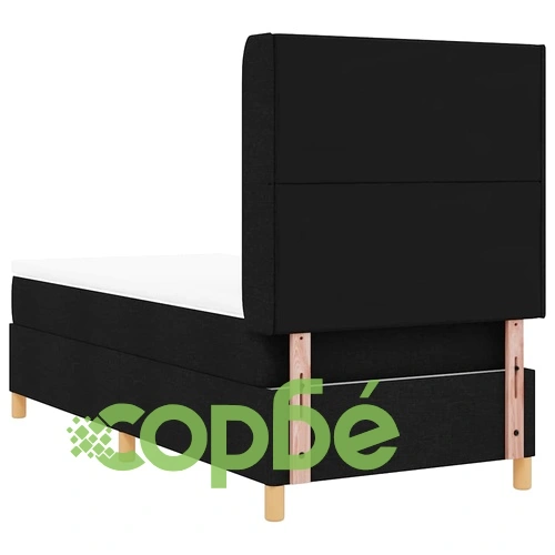 Легло с пружини и матрак с табла черно 90x190 см текстил ➤ топ цена ➤ sorbe.bg