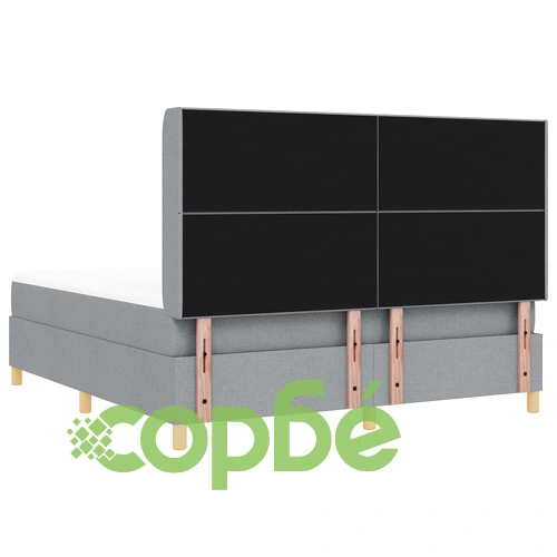 Легло с джобни пружини и матрак 180x200 см, Светло сиво, Текстил ➤ топ цена ➤ sorbe.bg