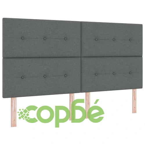 Легло с пружини и матрак тъмносиво 180x200 см текстил ➤ топ цена ➤ sorbe.bg