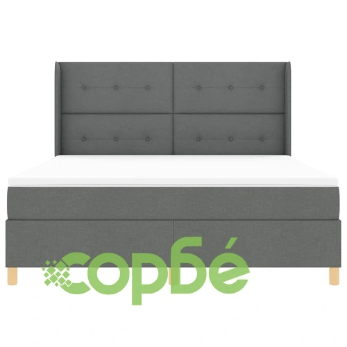 Легло с пружини и матрак тъмносиво 180x200 см текстил ➤ топ цена ➤ sorbe.bg