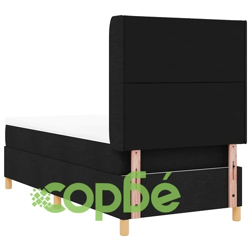 Легло с пружини и матрак с табла черно 90x190 см текстил ➤ топ цена ➤ sorbe.bg