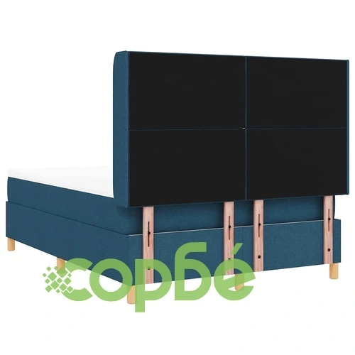 Легло с пружинен матрак и табла синьо 140x190 см текстил ➤ топ цена ➤ sorbe.bg