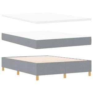 Легло с пружини и матрак светлосиво 140x200 см текстил